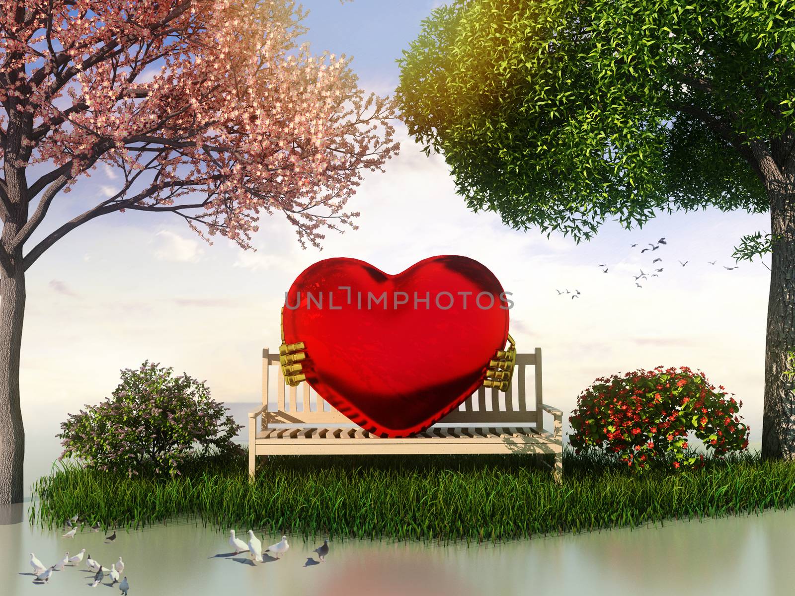 3D Valentin  view for love and romance by fares139