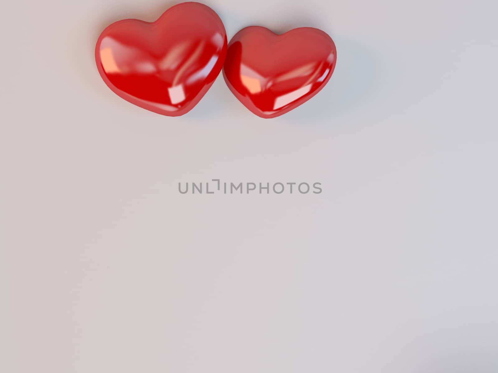Love letter icon with 3d hearts Illustration in a white stage