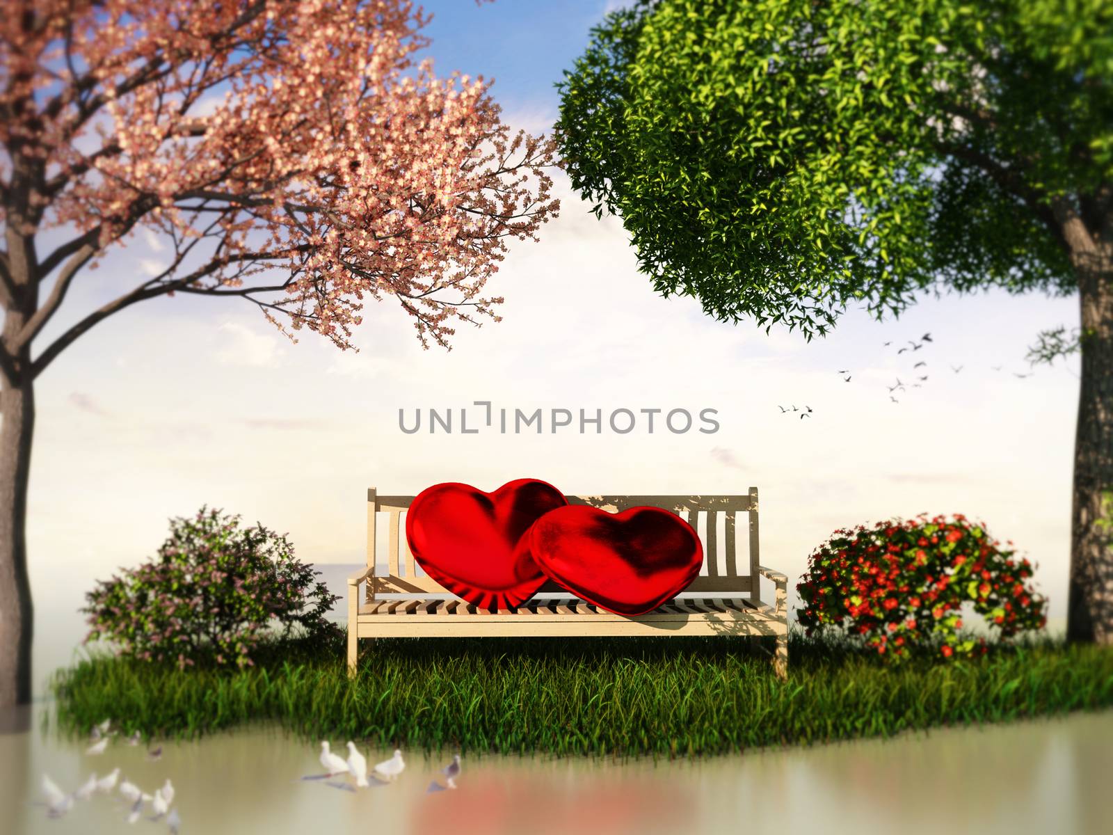 3D Valentin  view for love and romance by fares139
