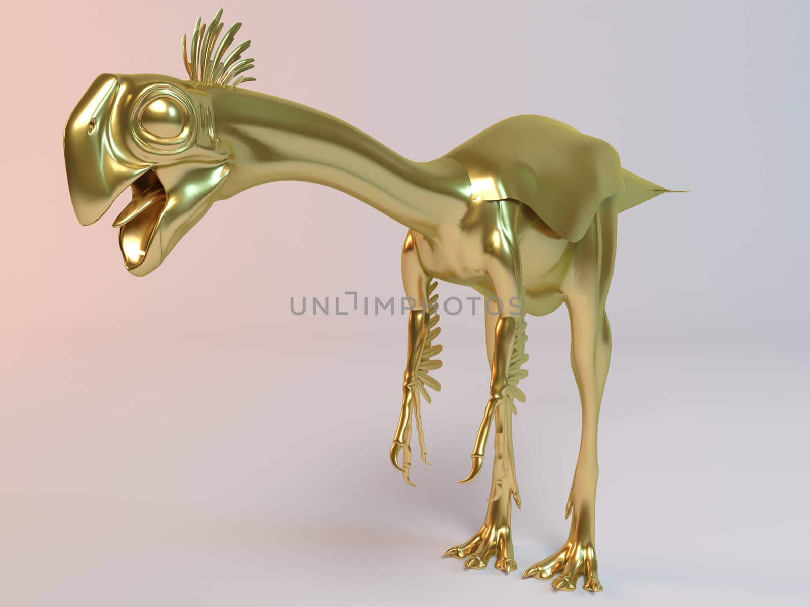 Golden 3D animal dino, dinosaur inside a stage with high render quality to be used as a logo, medal, symbol, shape, emblem, icon, business, geometric, label or any other use