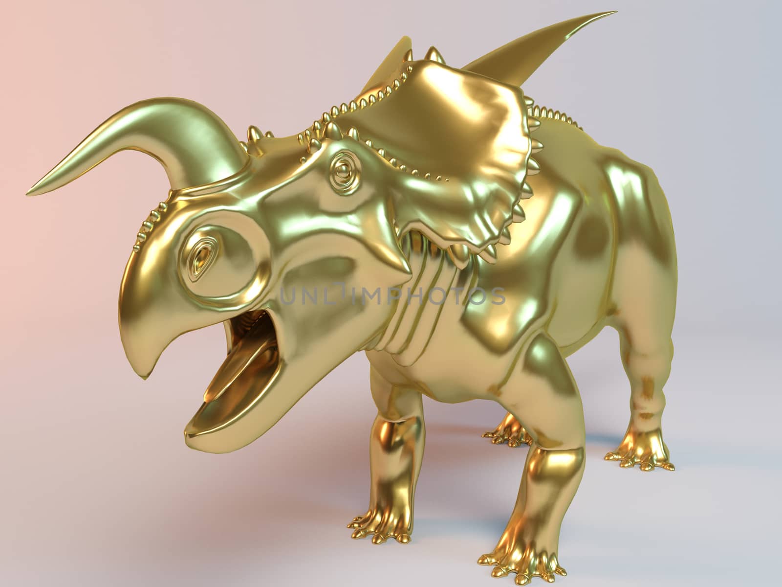 Golden Einiosaurus 3D model by fares139