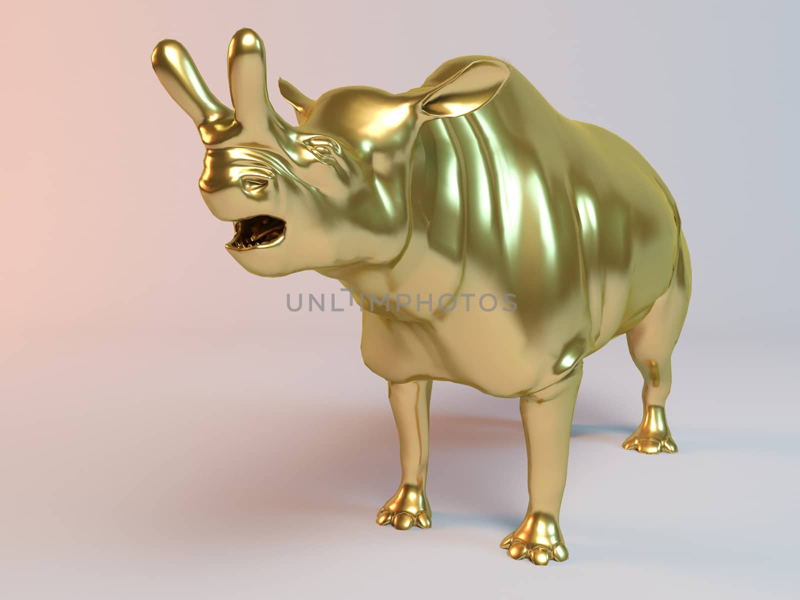 golden 3d animal dino, dinosaur by fares139