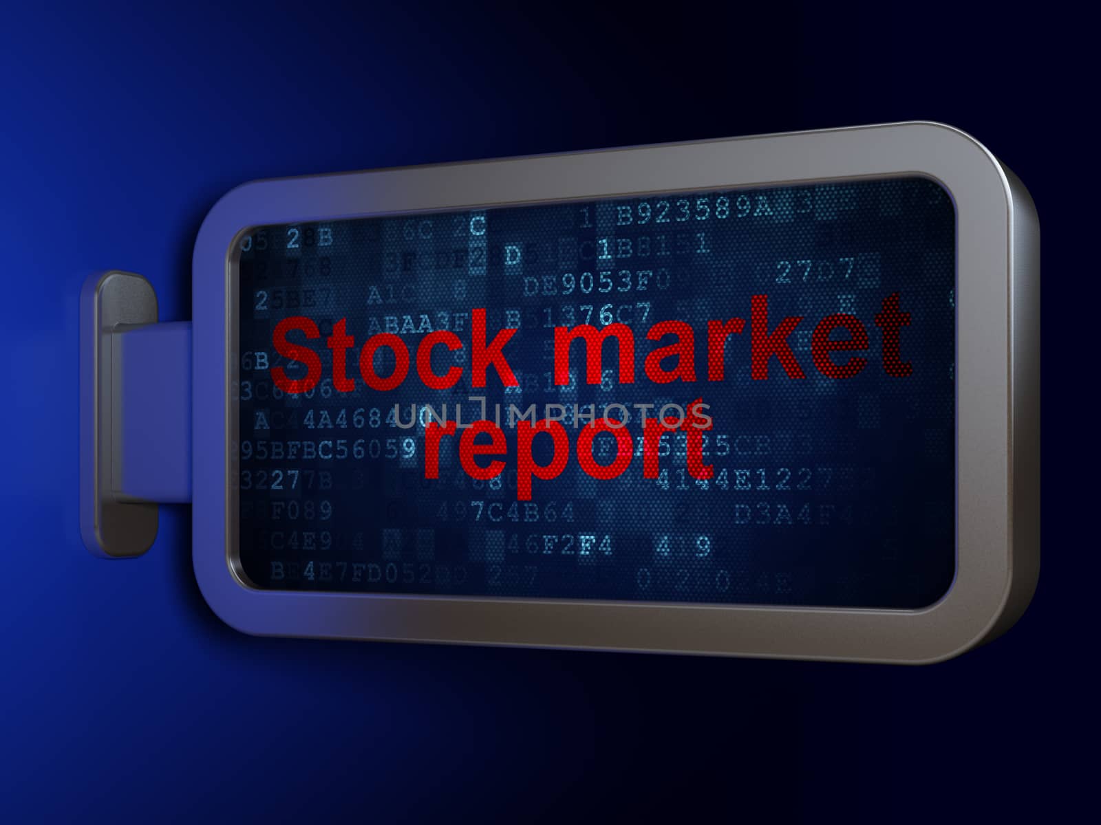 Banking concept: Stock Market Report on advertising billboard background, 3d render