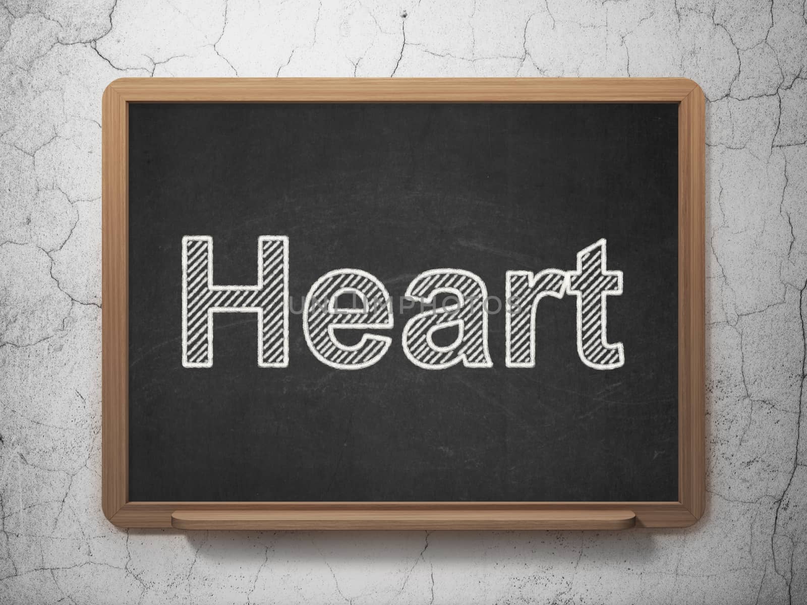 Healthcare concept: text Heart on Black chalkboard on grunge wall background