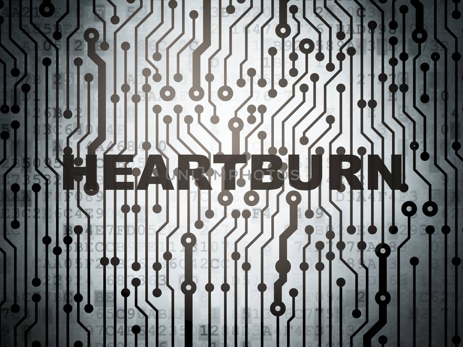 Health concept: circuit board with Heartburn by maxkabakov