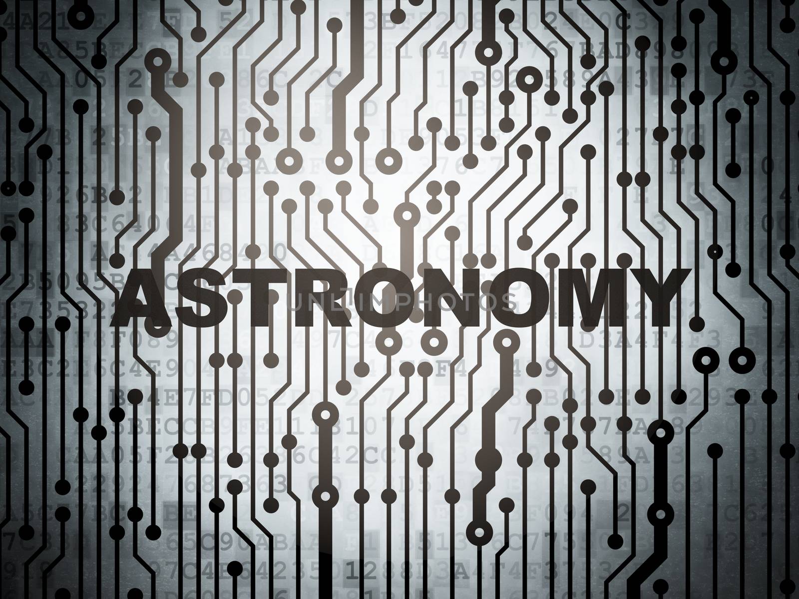 Science concept: circuit board with Astronomy by maxkabakov