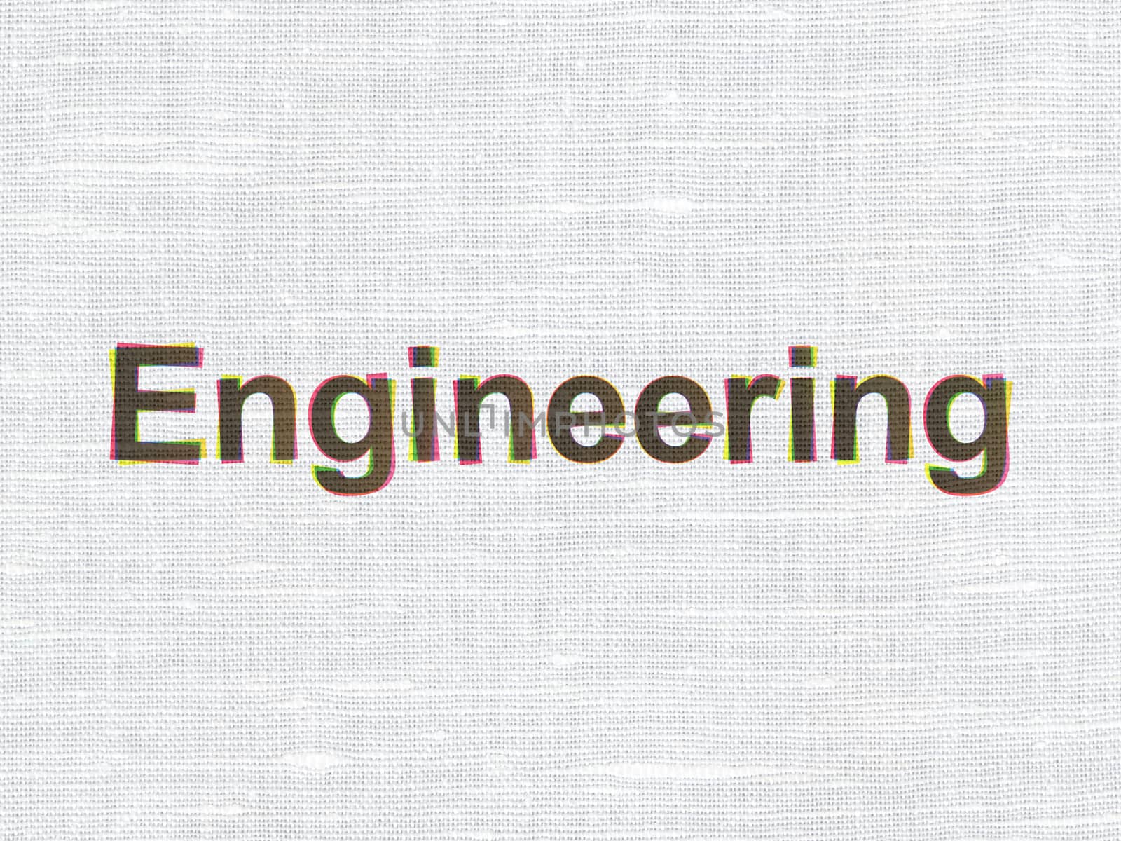 Science concept: CMYK Engineering on linen fabric texture background