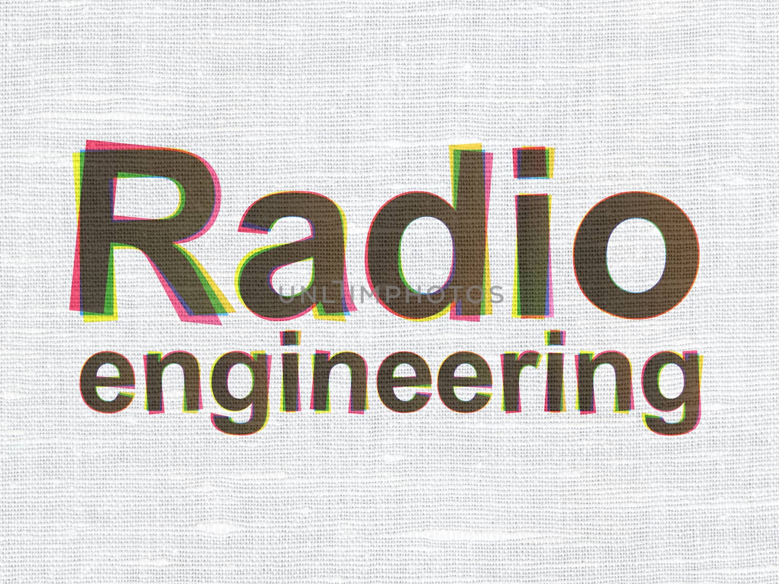 Science concept: CMYK Radio Engineering on linen fabric texture background