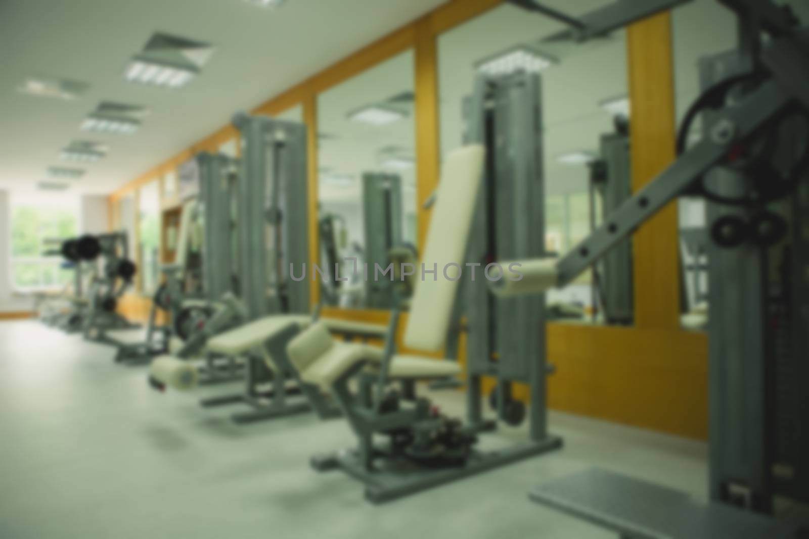 Abstract blur fitness gym background. Sport background