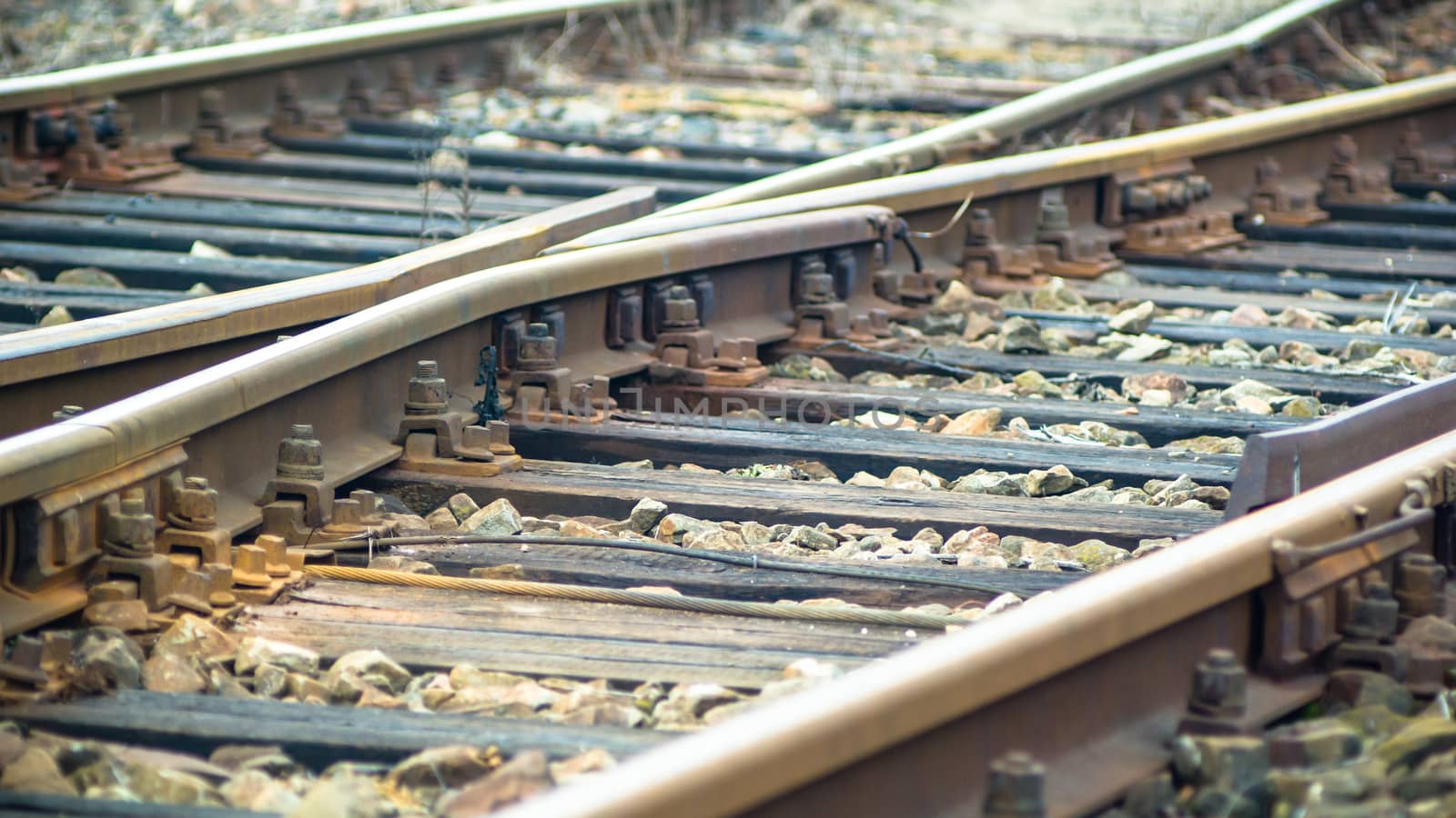 view of the railway track on a sunny day