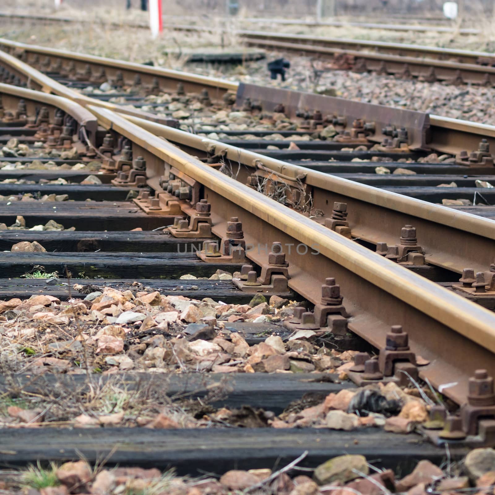 view of the railway track on a sunny day