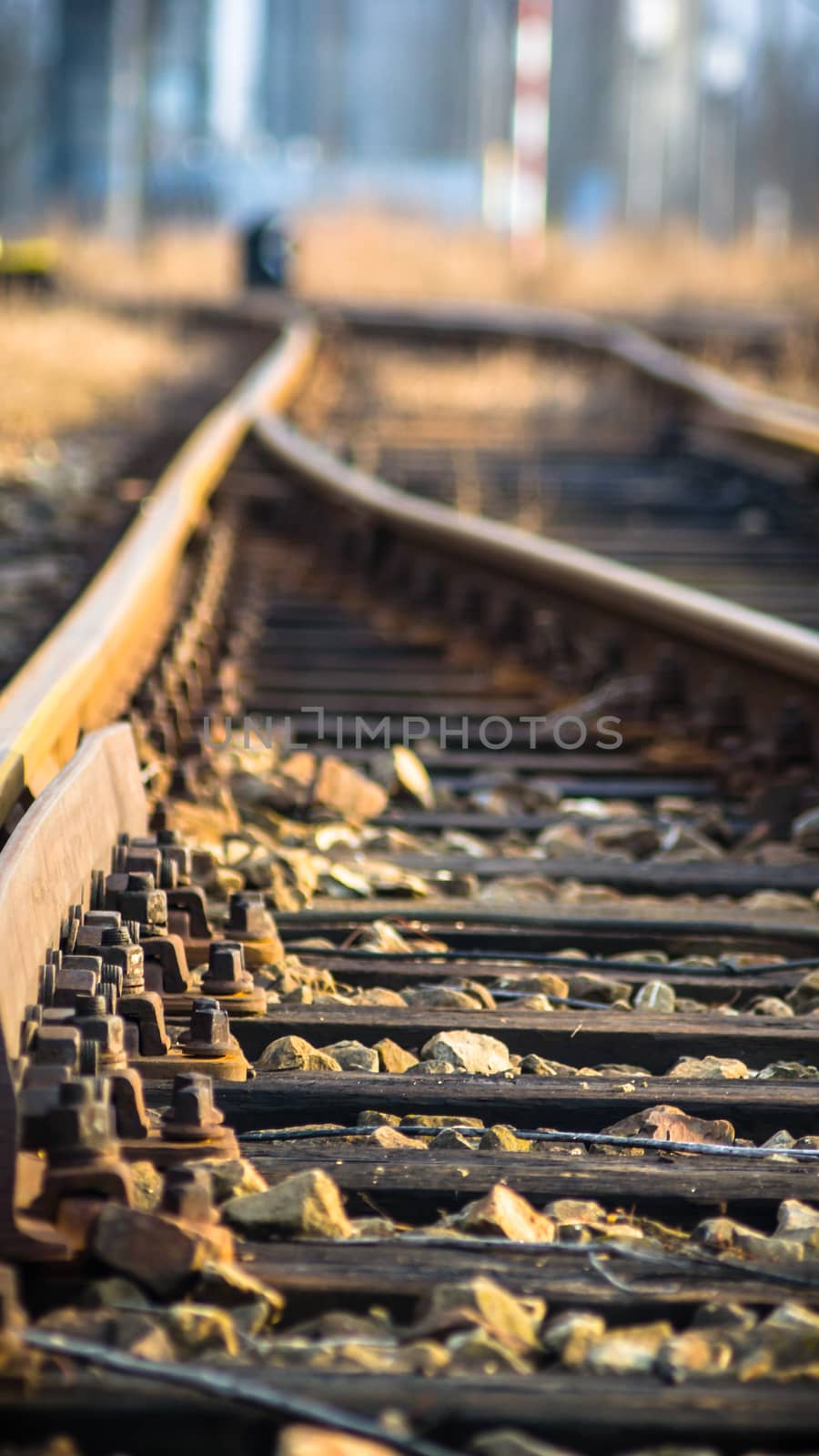 view of the railway track on a sunny day