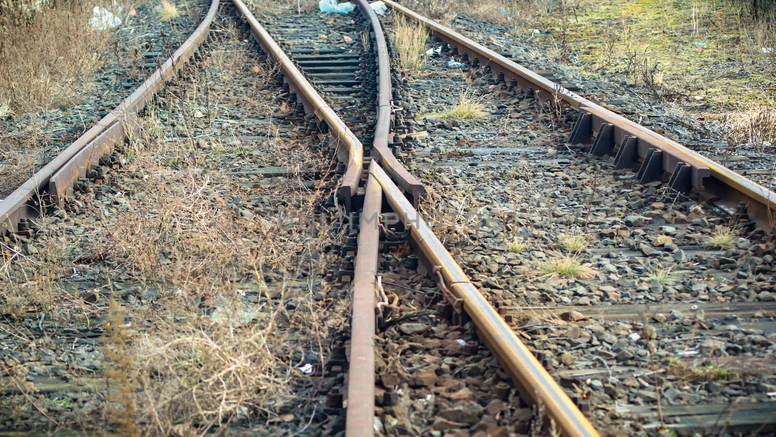 view of the railway track on a sunny day