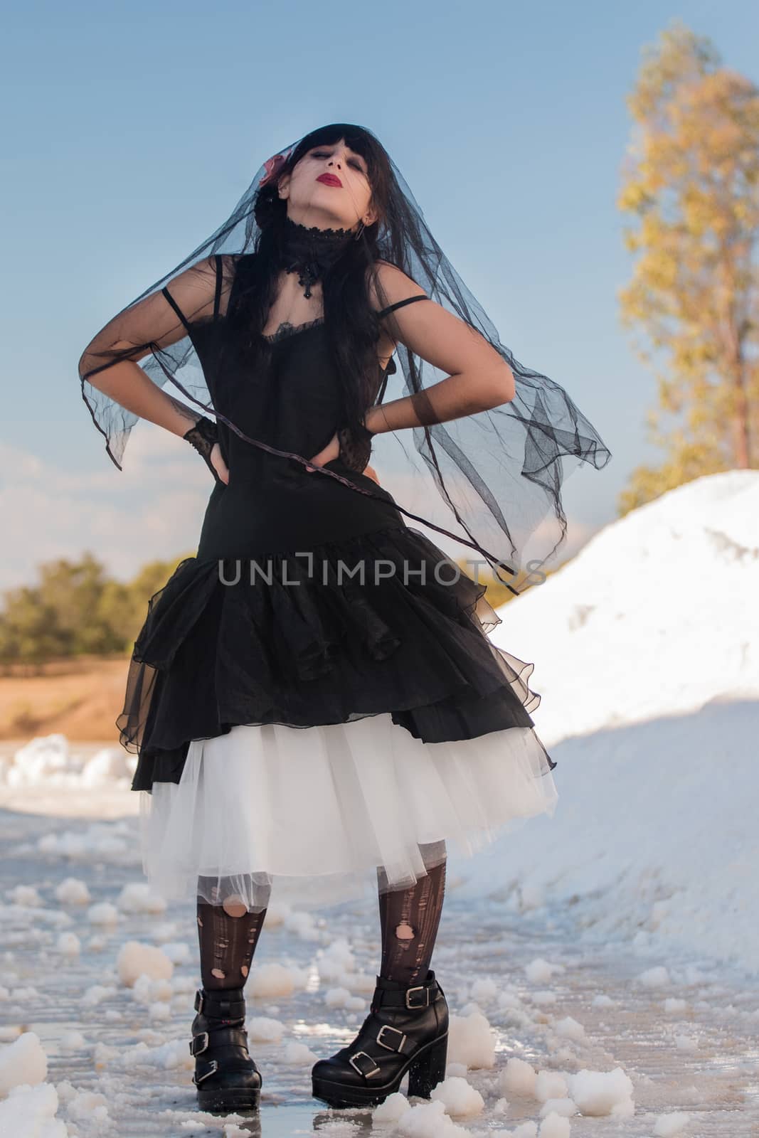 young girl in gothic clothing by membio