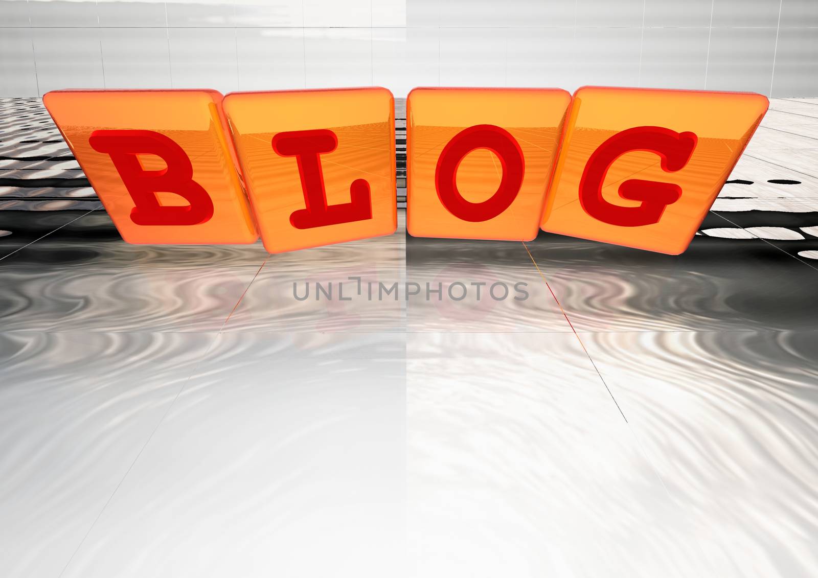 The BLOG word made of blocks with letters