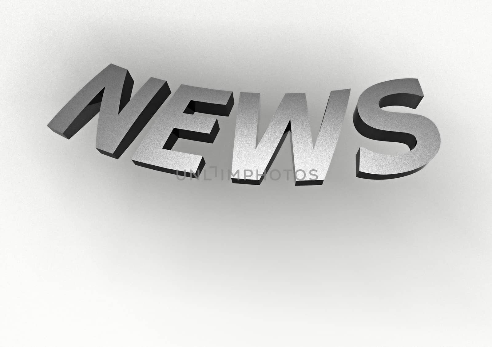 Glossy three-dimensional inscription News as a sign.
