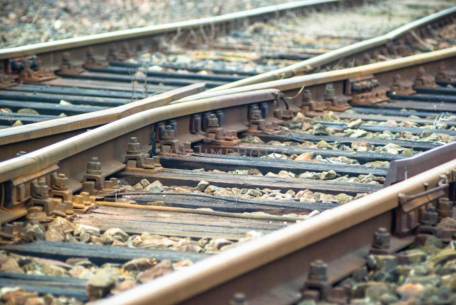 view of the railway track on a sunny day