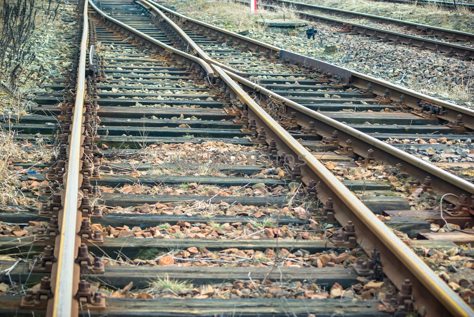 view of the railway track on a sunny day