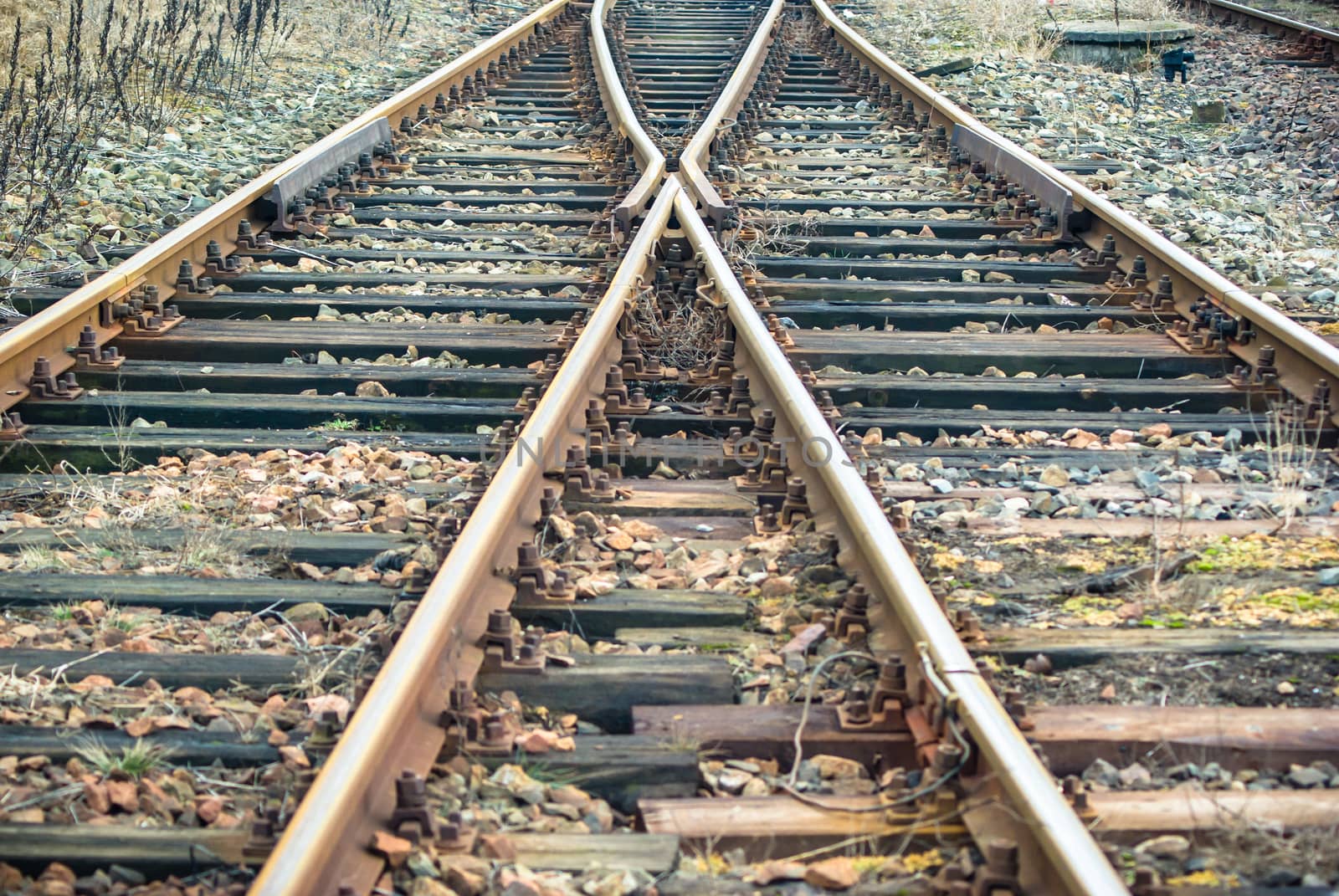 view of the railway track on a sunny day