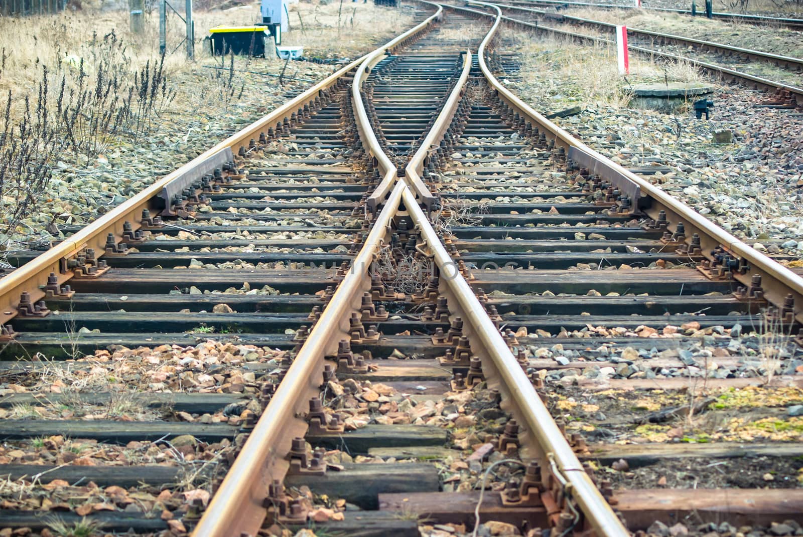 view of the railway track on a sunny day