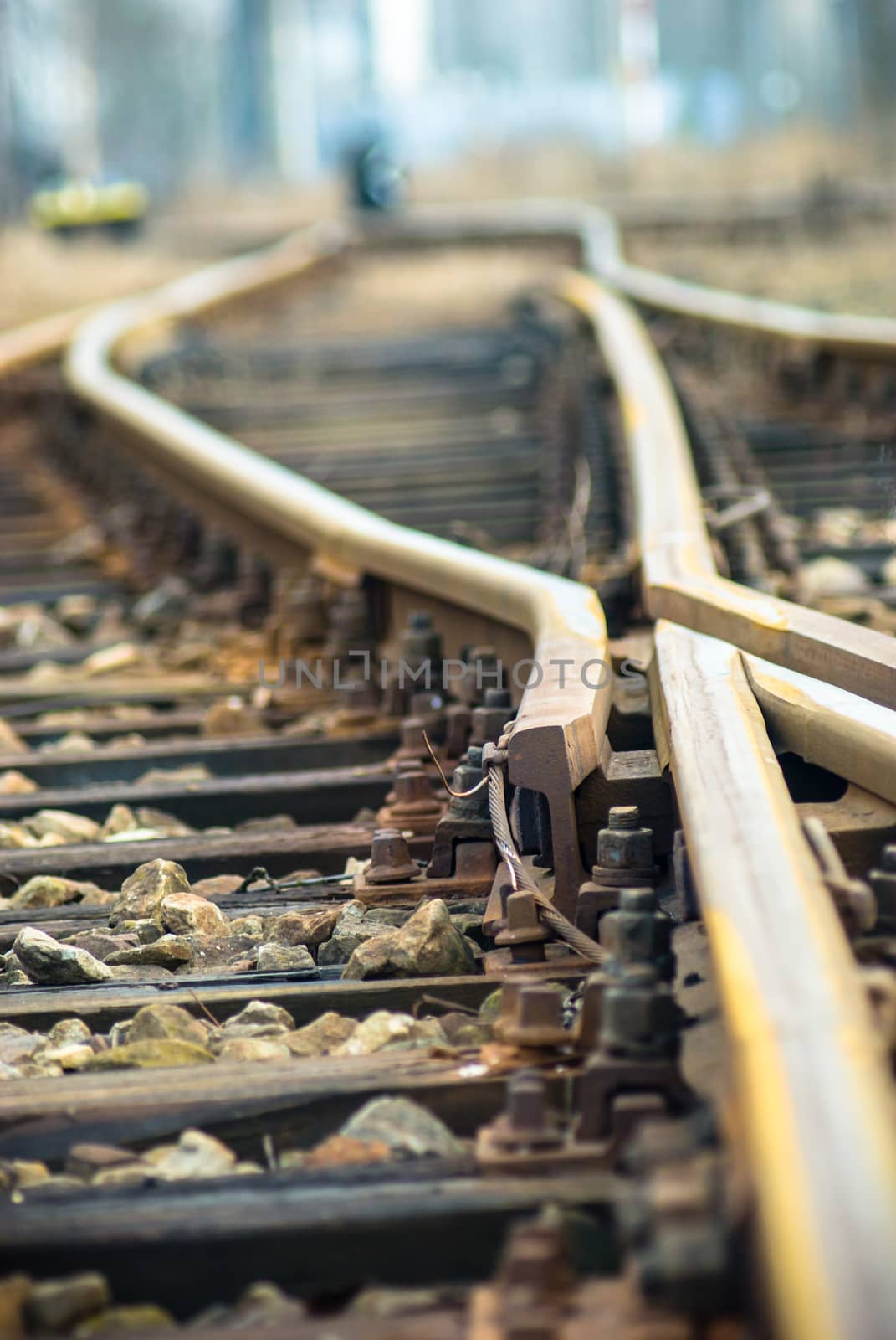 view of the railway track on a sunny day