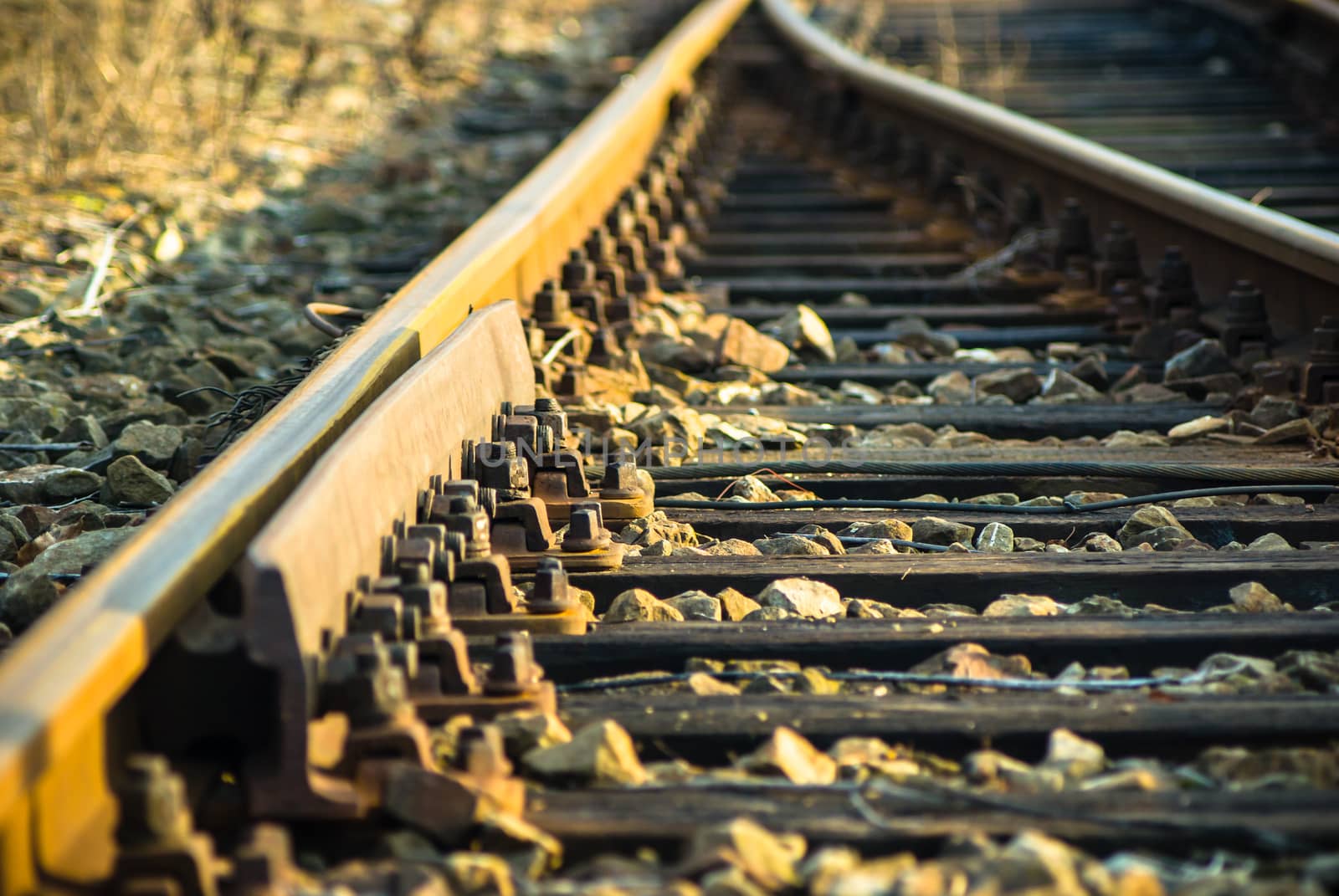 view of the railway track on a sunny day