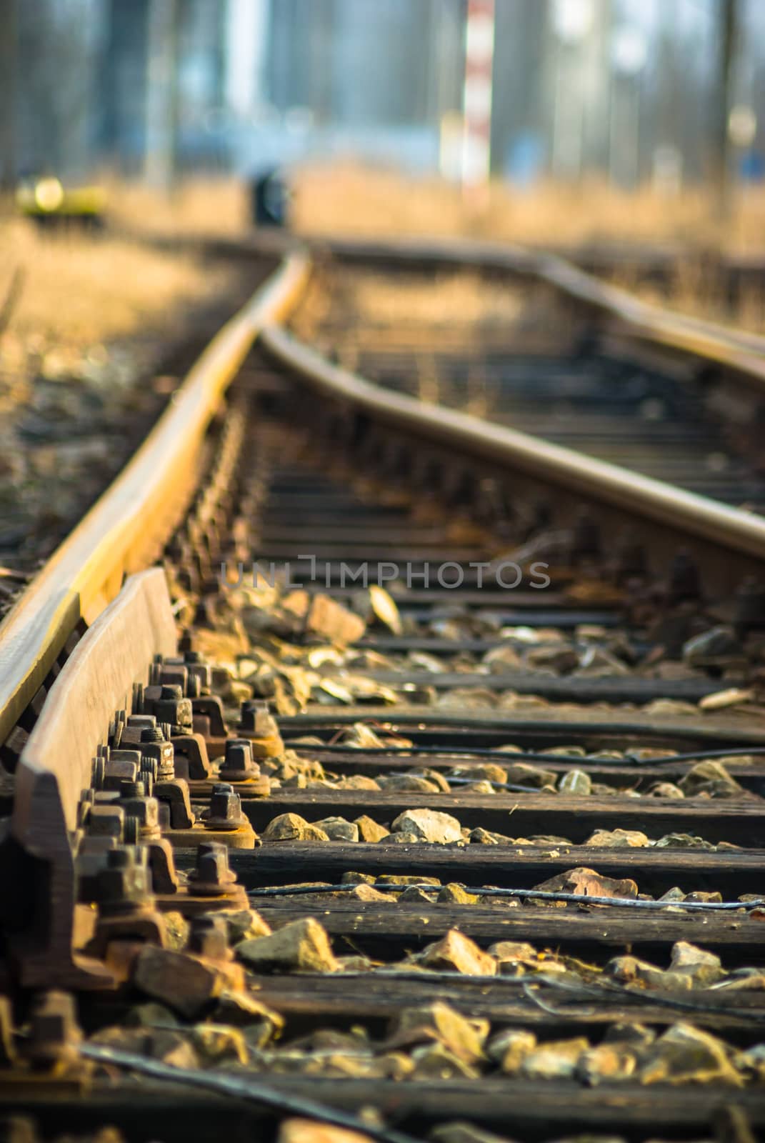 view of the railway track on a sunny day