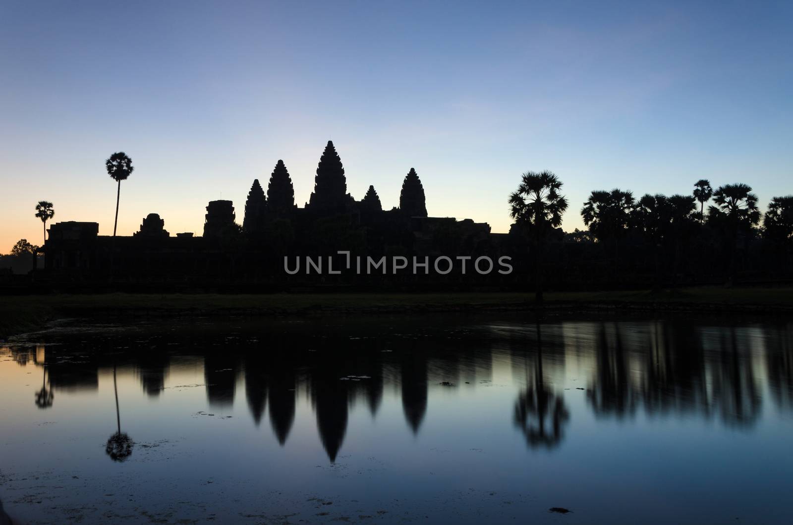 Angkor Wat temple at sunrise in Siem Reap by siraanamwong