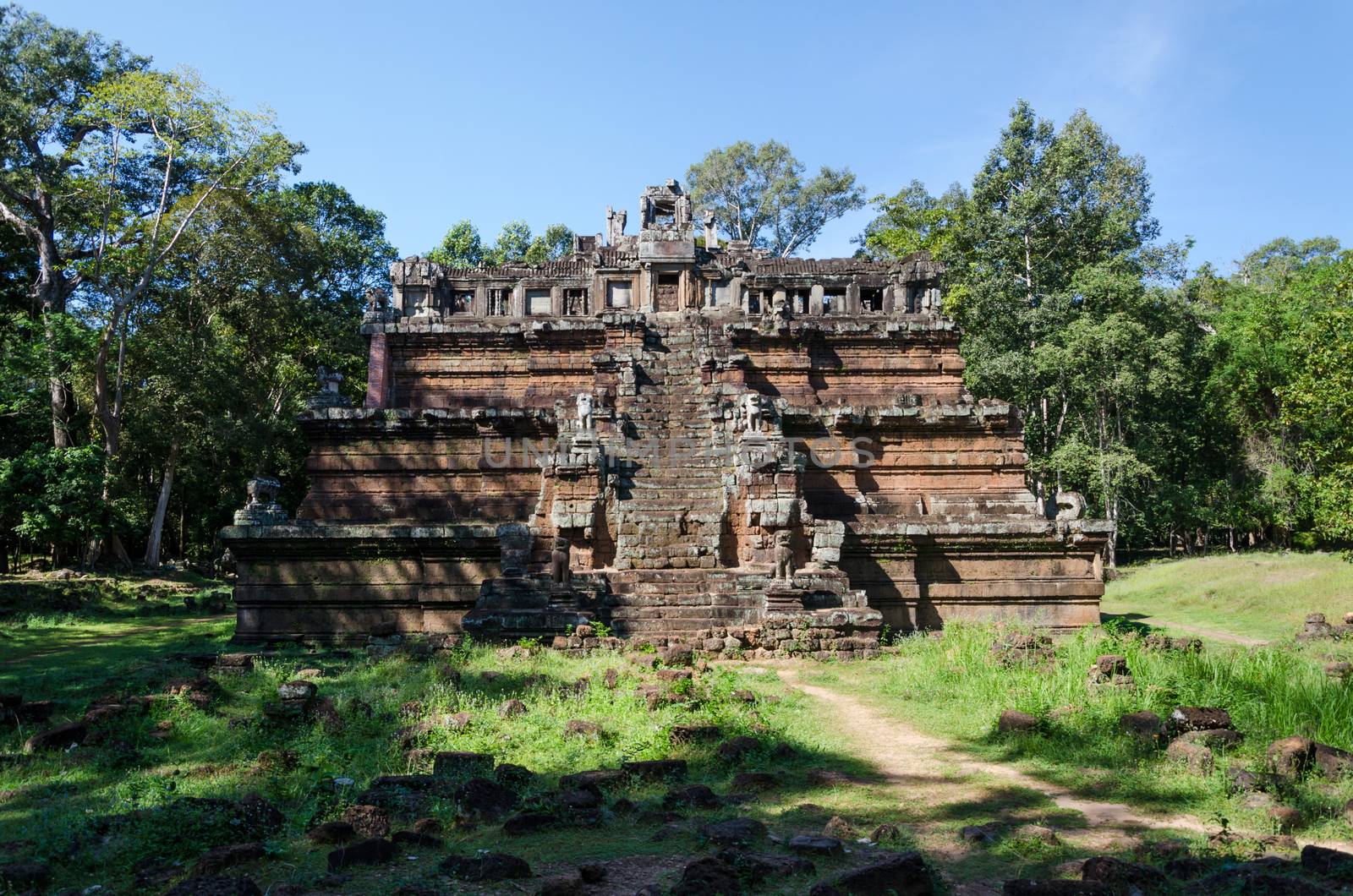 The celestial temple Phimeanakas is part of the royal palace Angkor Thom in Cambodia