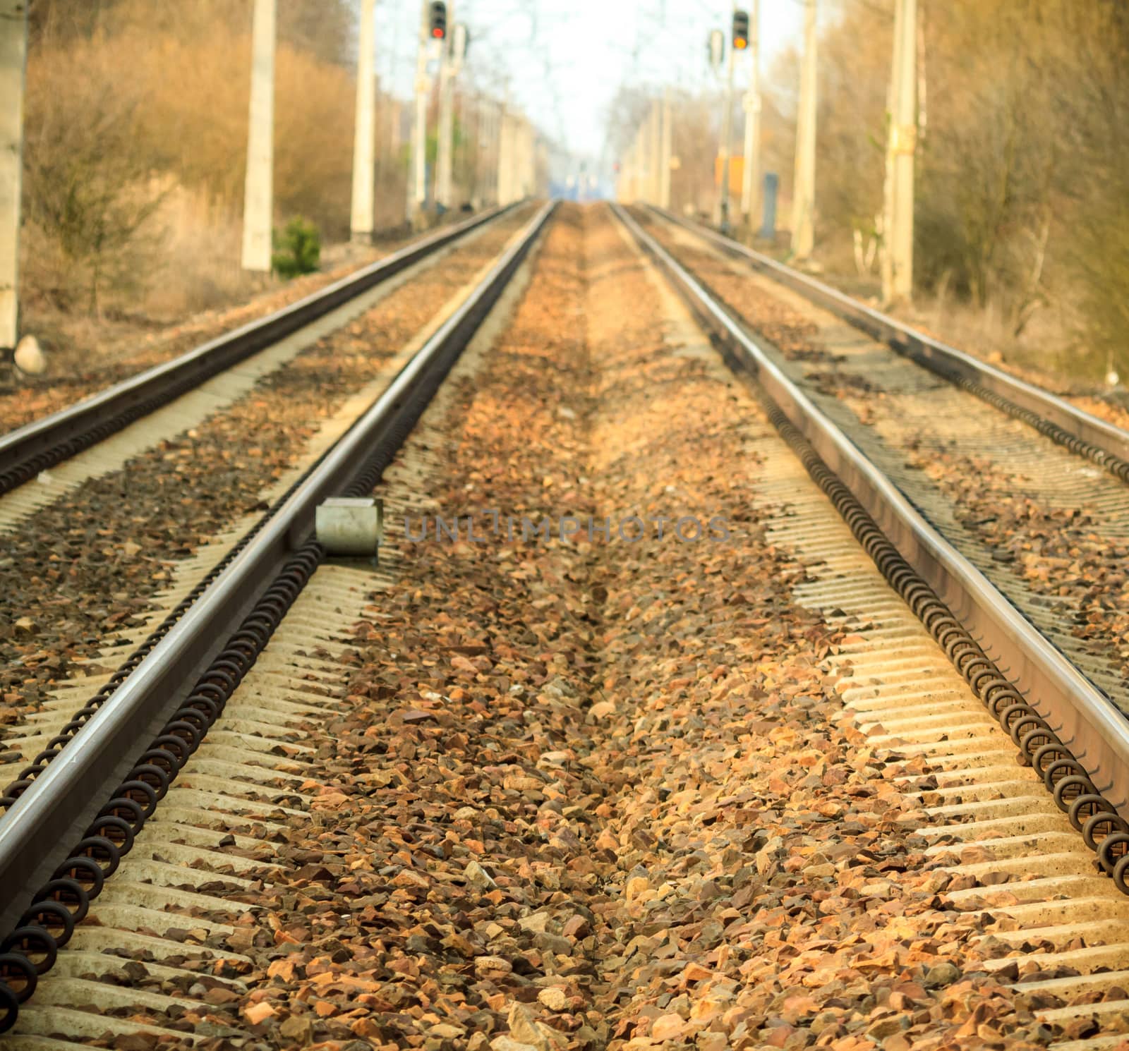 view of the railway track on a sunny day