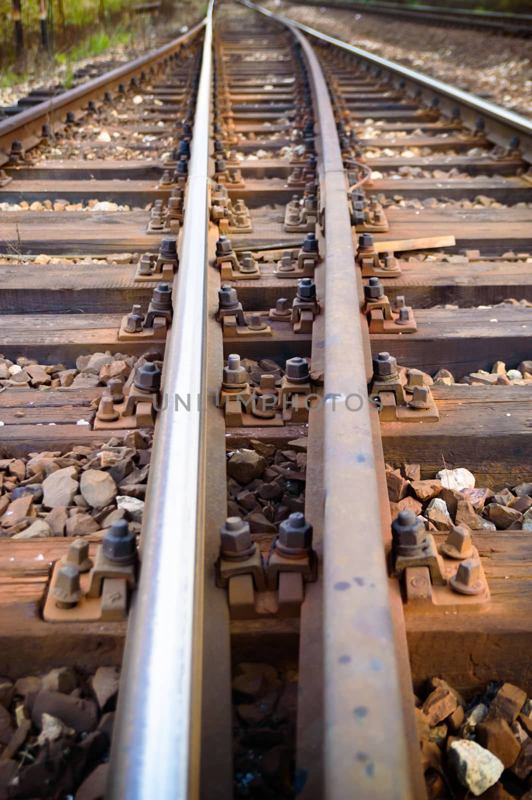 view of the railway track on a sunny day