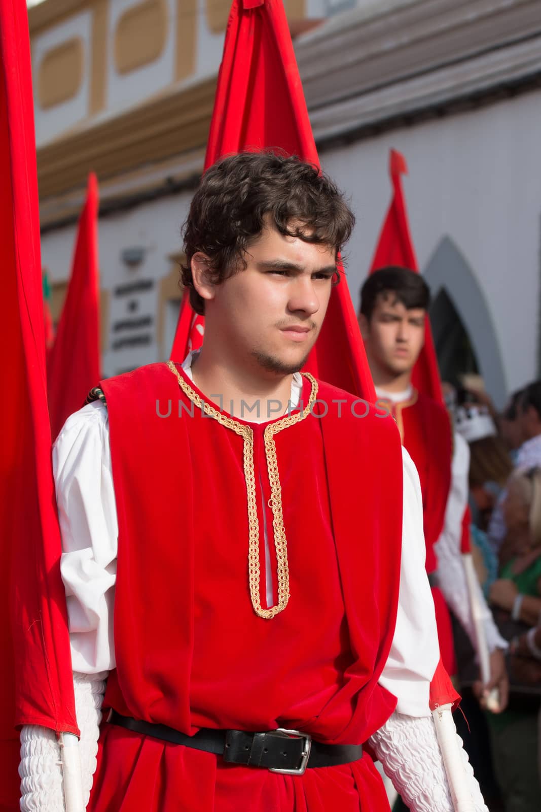 CASTRO MARIM, PORTUGAL - AUGUST 30: View of people, characters, mood, colors and street performers at the popular medieval fair held in Castro Marim village, Portugal on august.