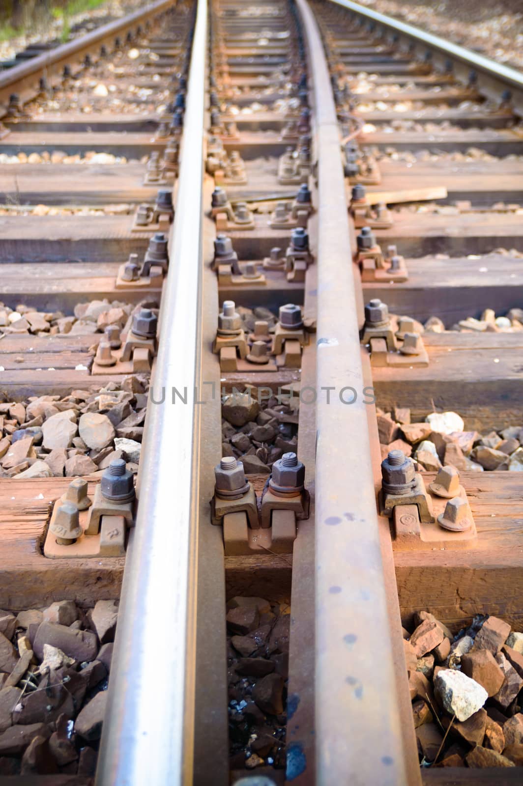 view of the railway track on a sunny day