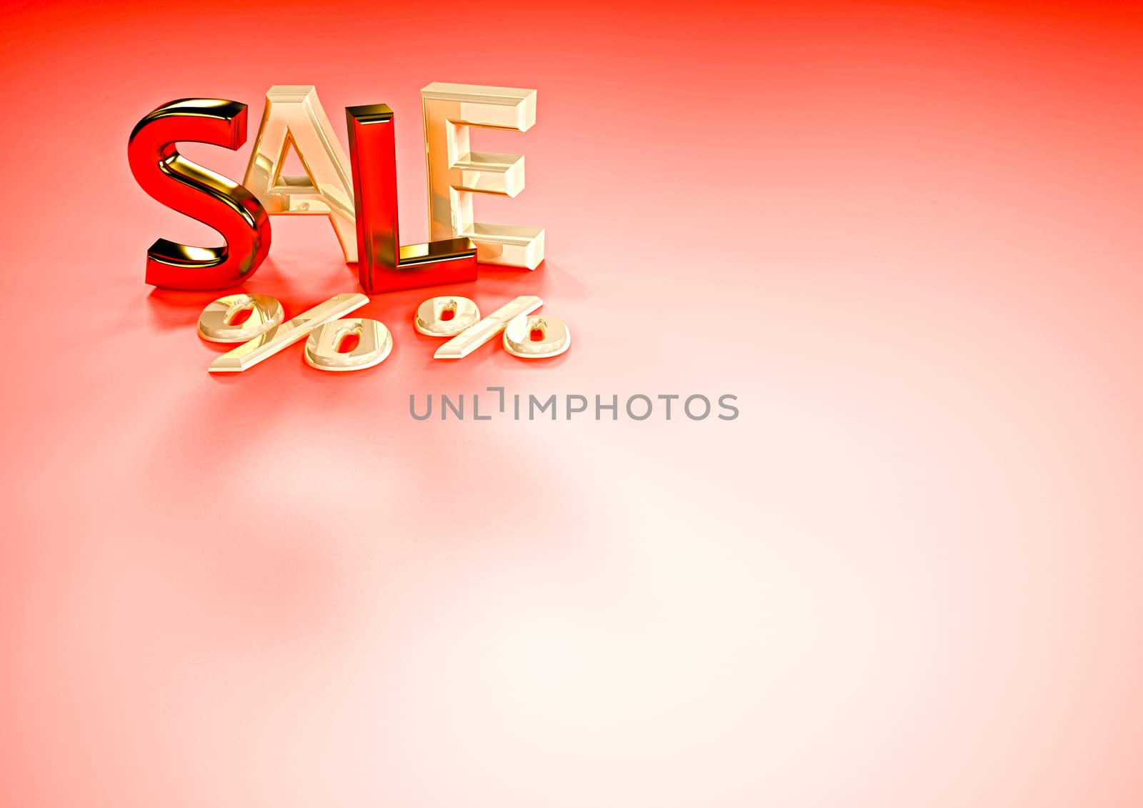 Dimensional inscription of SALE and percents near it.