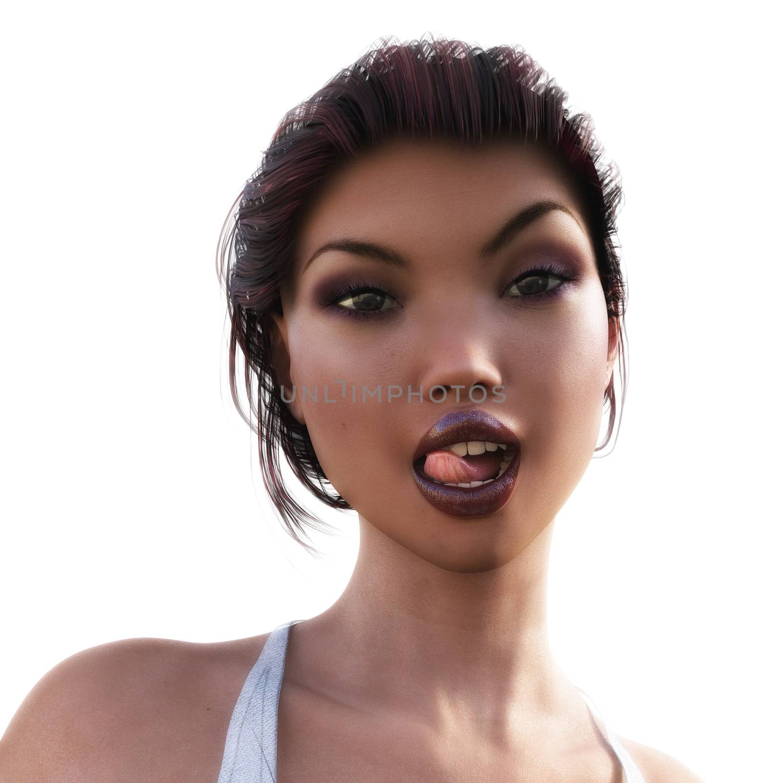 Digital 3D Illustration of a facial Expression