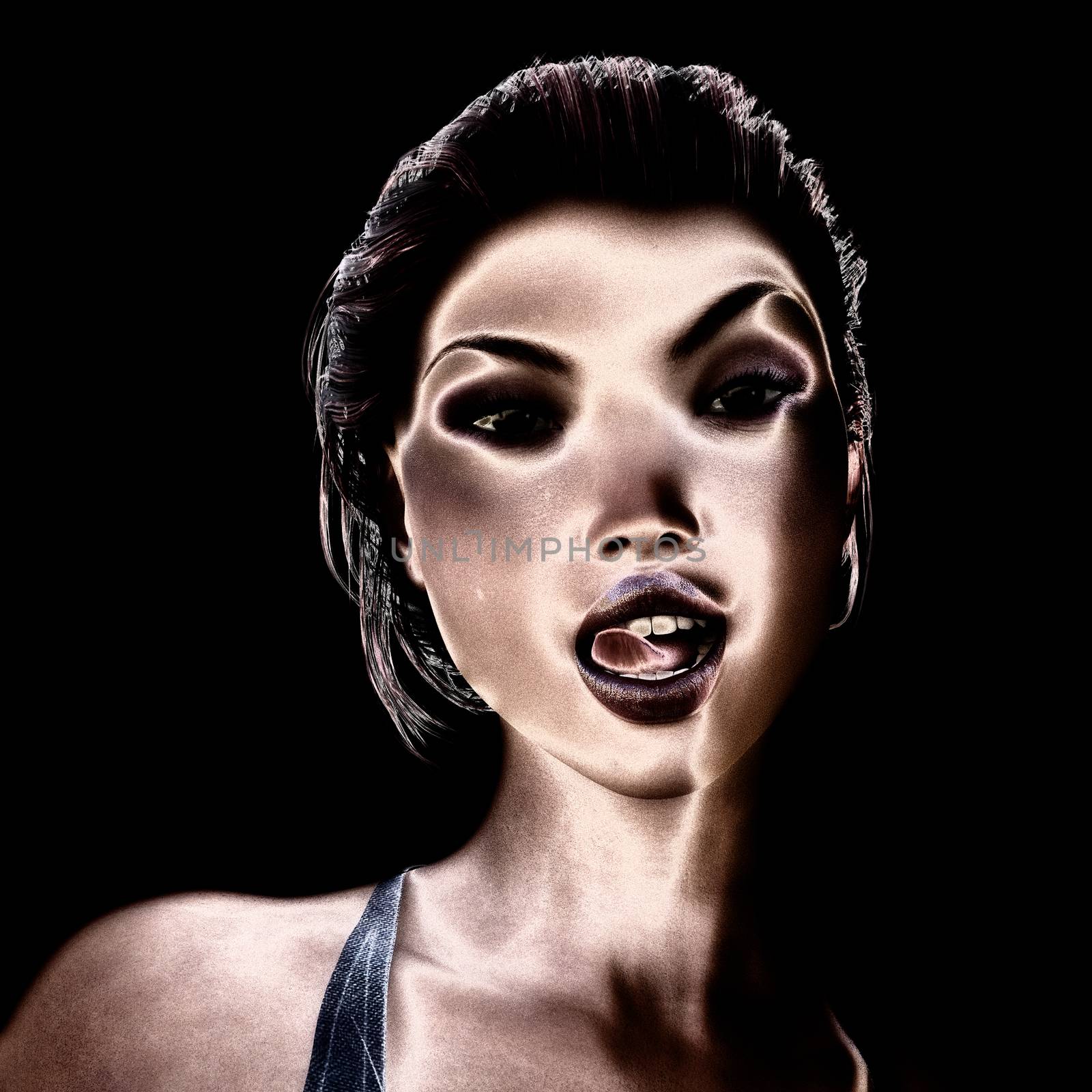 Digital 3D Illustration of a facial Expression