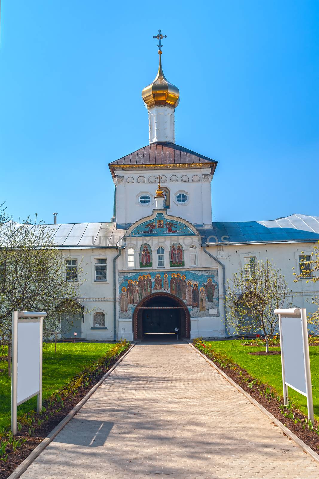 Entrance gate to white orthodox monastery by BIG_TAU