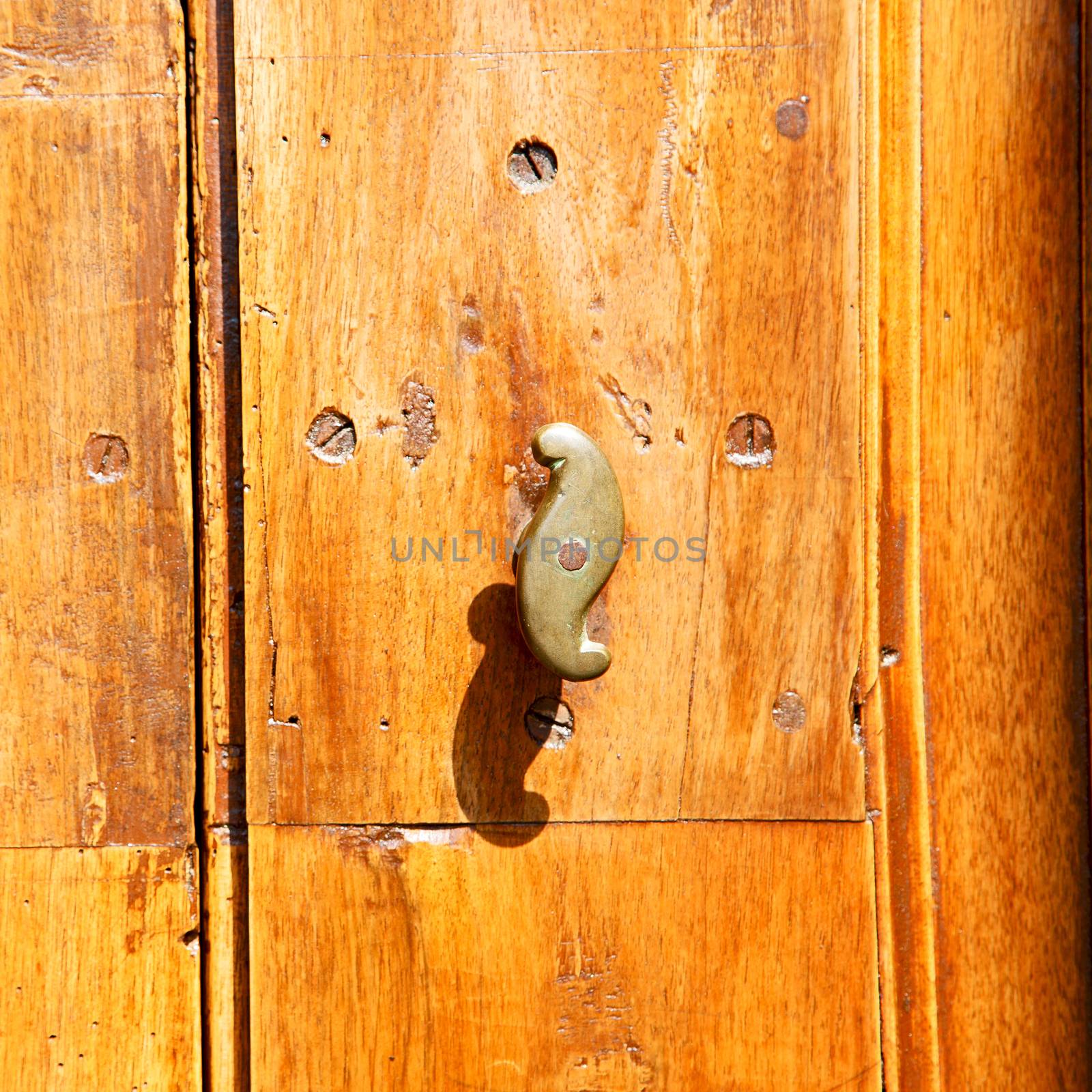 door in italy old ancian wood and traditional               texture nail