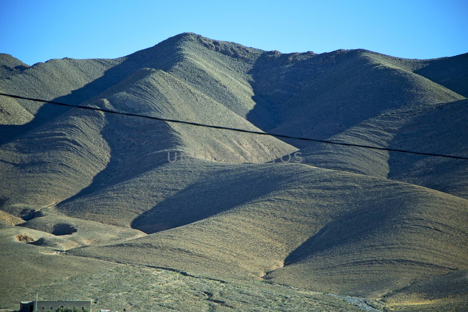 valley in    africa morocco the atlas dry  mountain ground isolated hill 