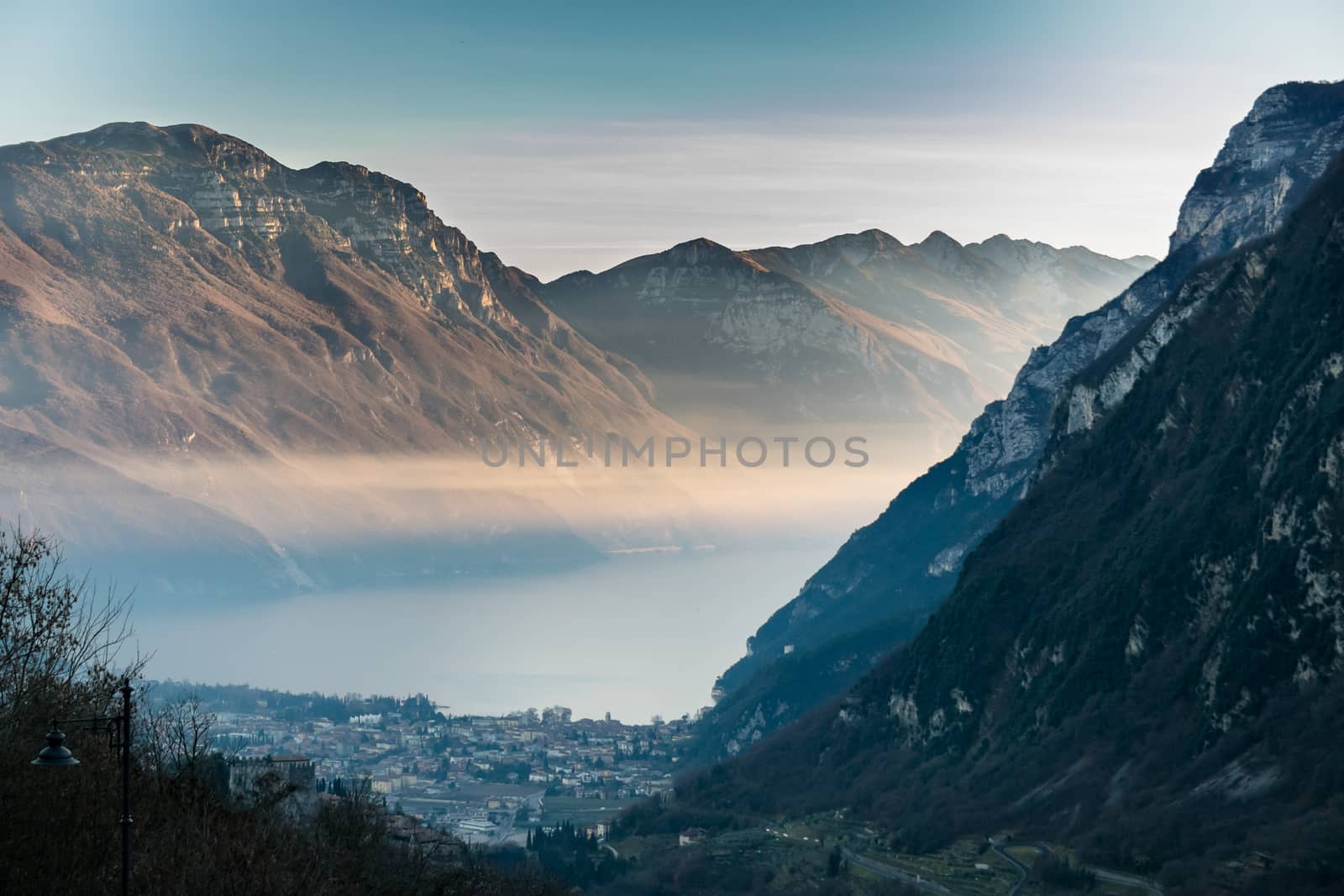 Sunset in the mountains surrounding Lake Garda, Italy. by Isaac74