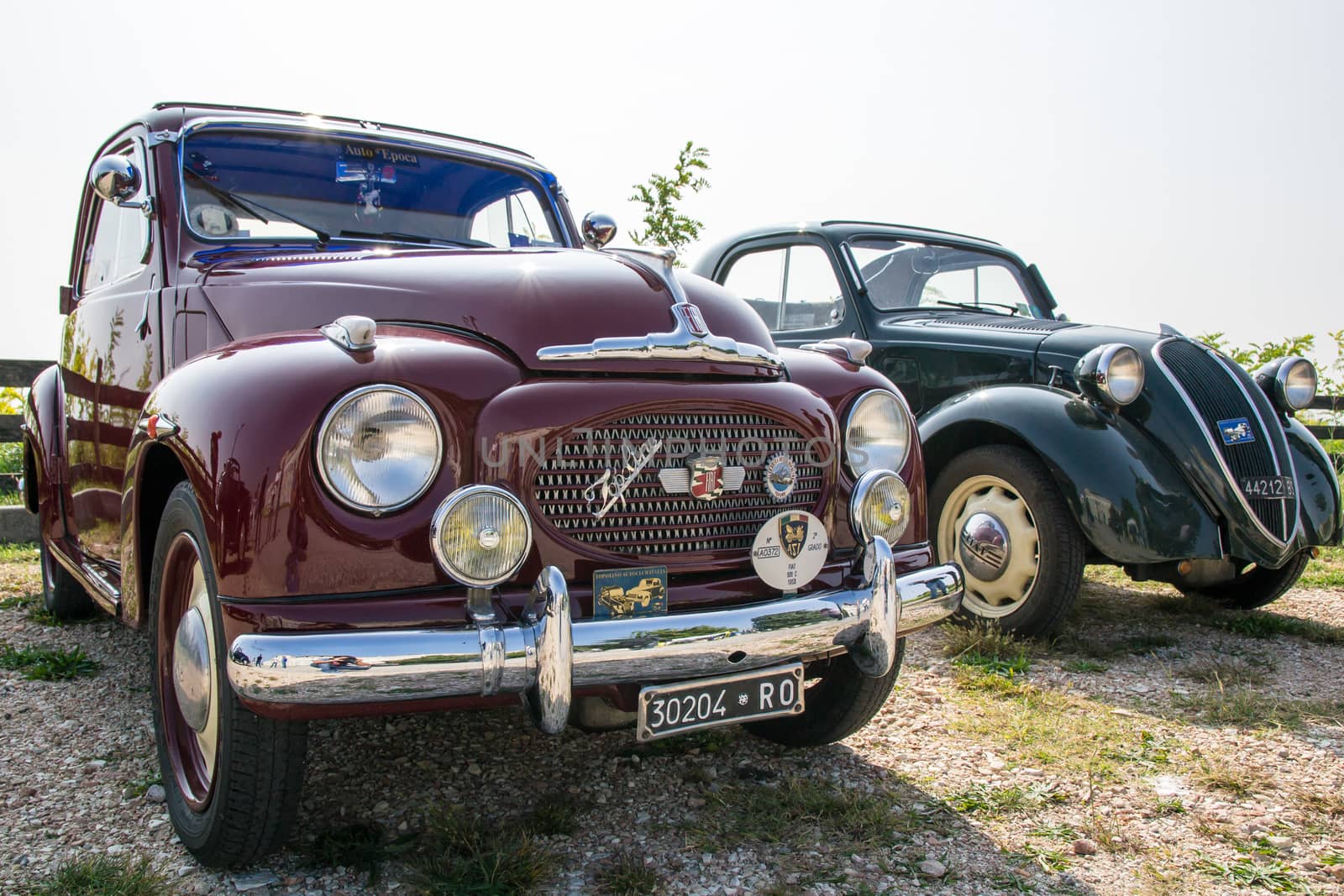 VERONA, ITALY - SEPTEMBER 27: Topolino Autoclub Italia organizes a gathering on Lake Garda Sunday, September 27, 2014. Cars and enthusiasts from all over Italy.