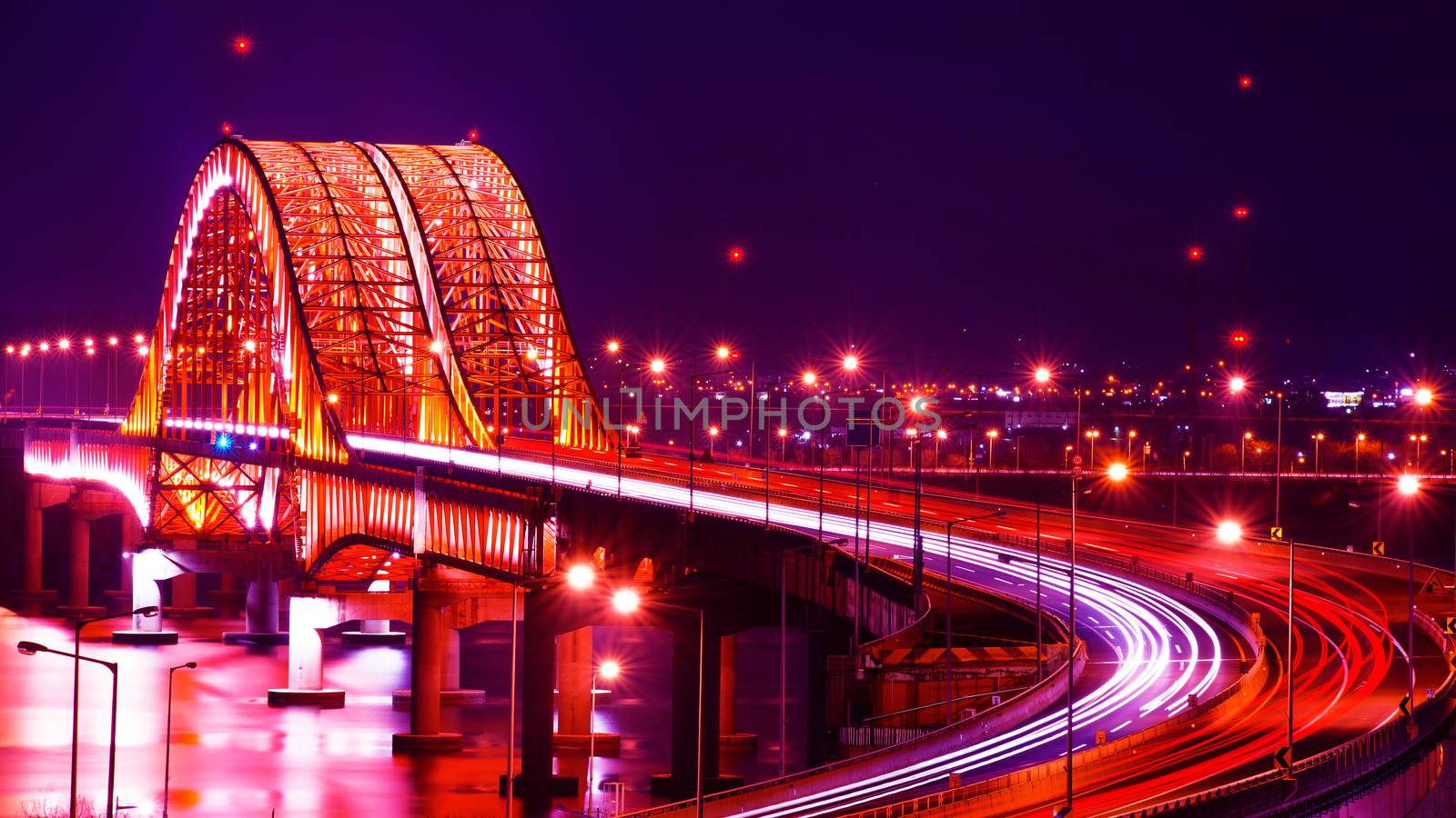 Banghwa bridge at night,Korea