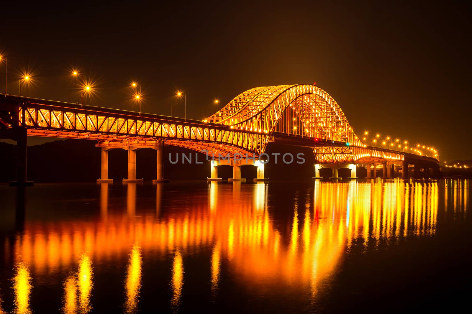 Banghwa bridge at night in Seoul,Korea by gutarphotoghaphy