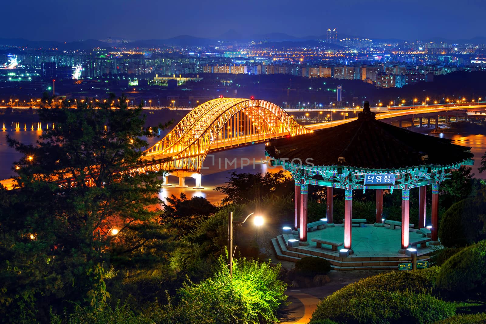 Banghwa bridge at night,Korea.