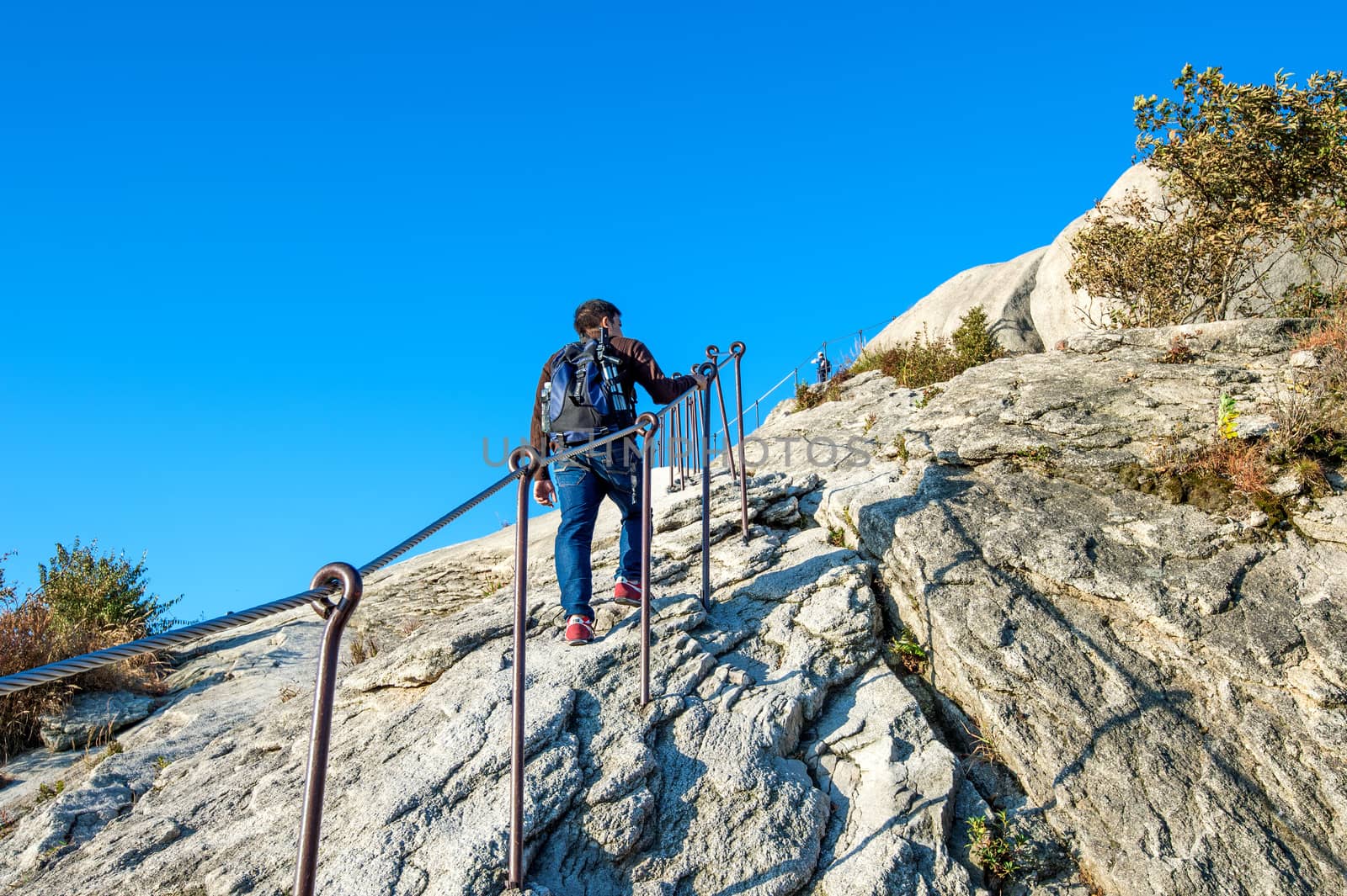 Climbers and Tourists on Bukhansan mountain. by gutarphotoghaphy