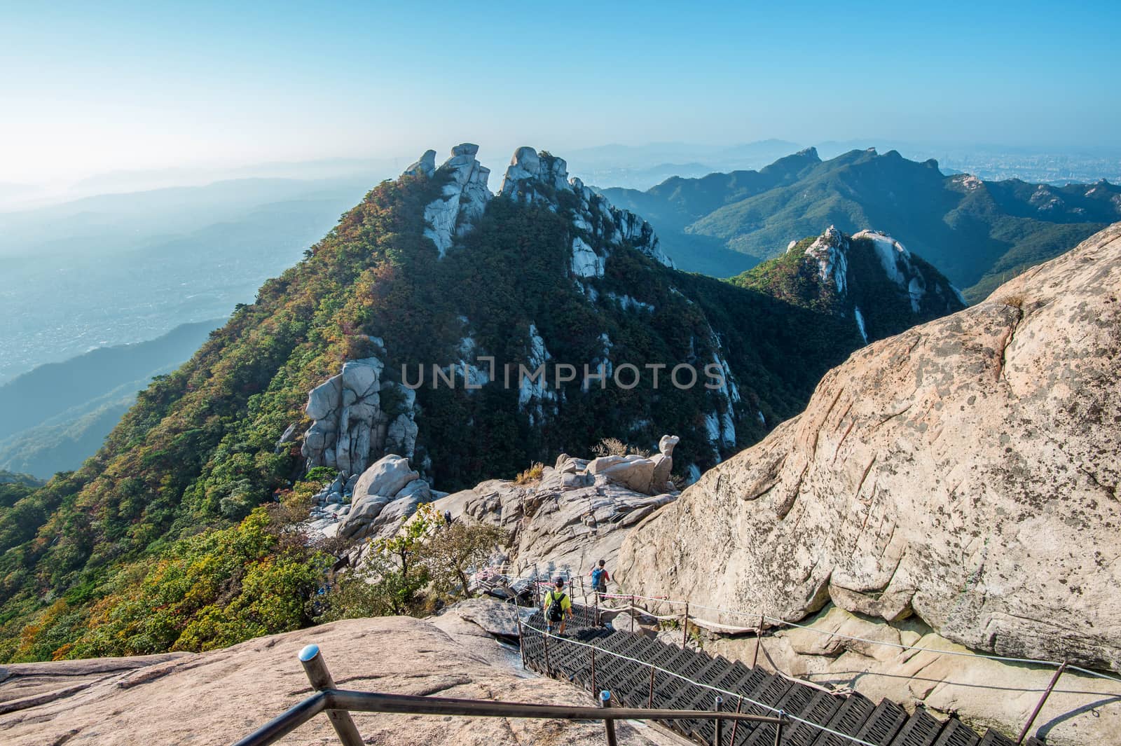 Climbers and Tourists on Bukhansan mountain. by gutarphotoghaphy