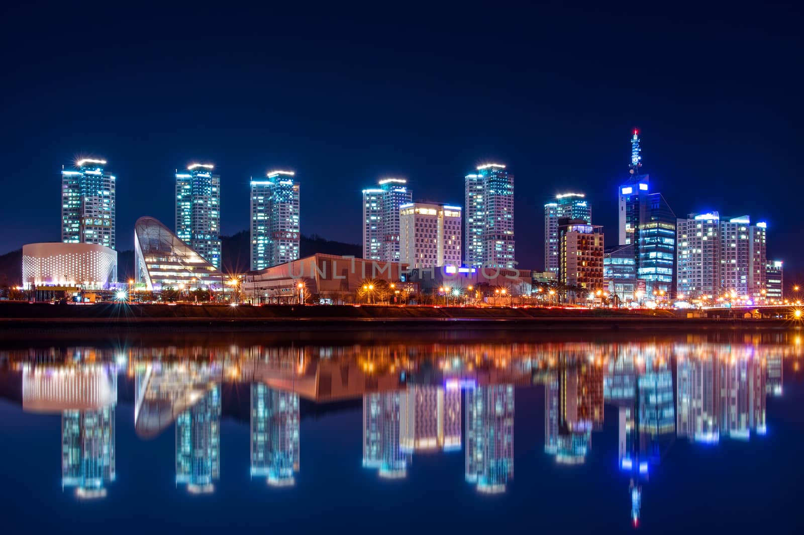 South Korea skyline at night. by gutarphotoghaphy