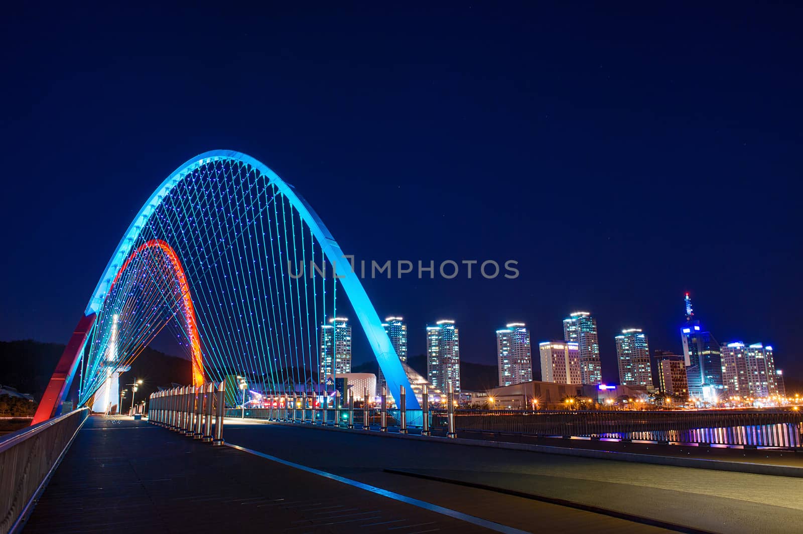 Expro bridge at night in daejeon,korea. by gutarphotoghaphy