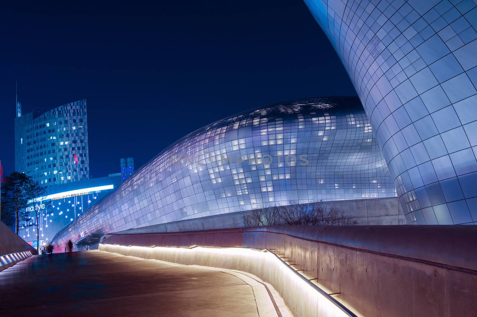 SEOUL, SOUTH KOREA - FEBRUARY 3: Dongdaemun Design Plaza is a modern architecture in Seoul designed by Zaha Hadid. Photo taken February 3,2015 in Seoul, South Korea.