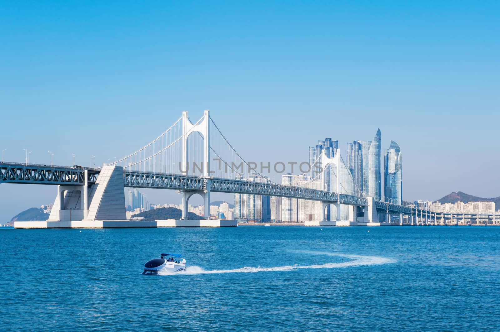 Gwangan bridge and Haeundae in Busan,Korea by gutarphotoghaphy